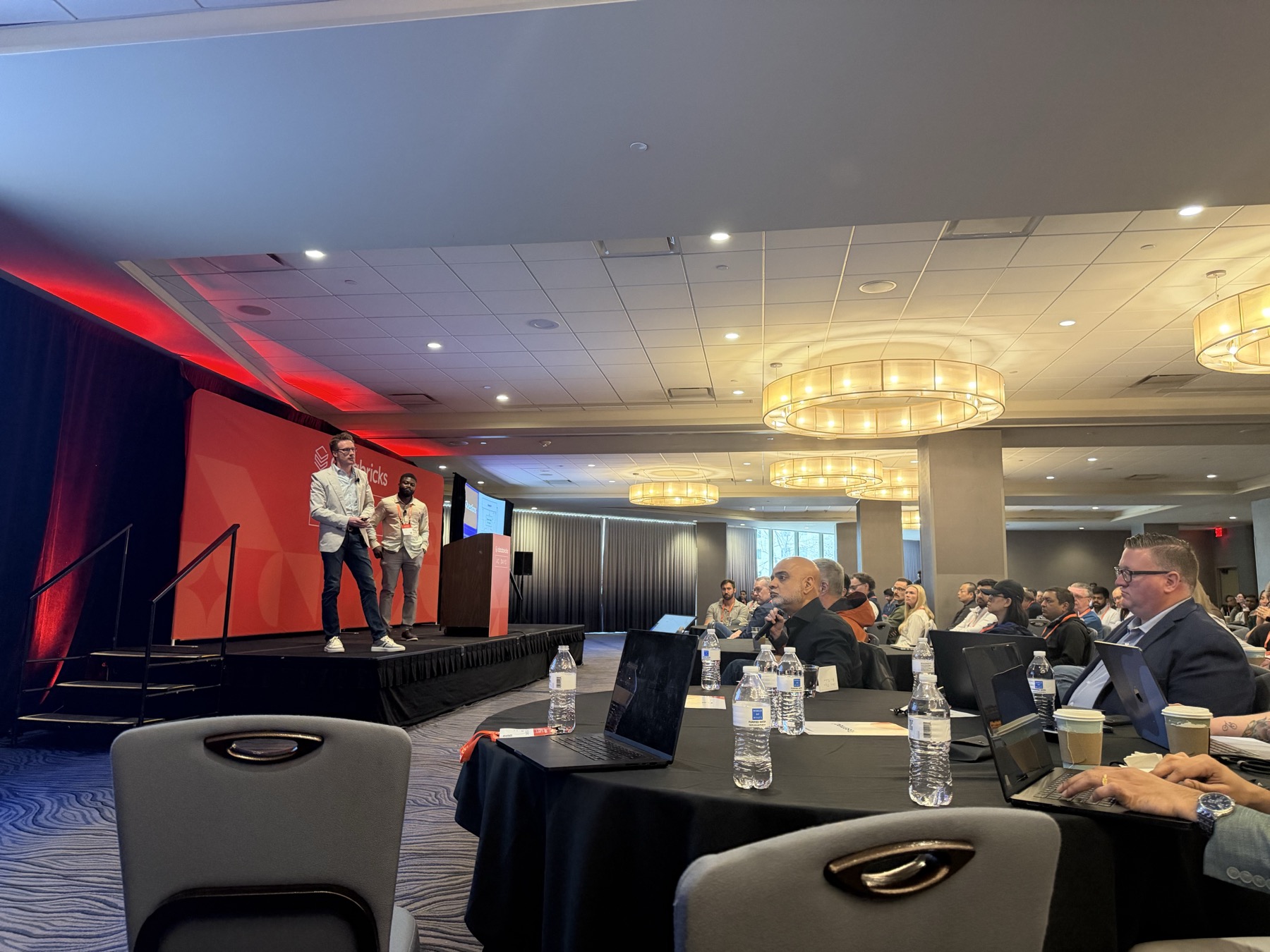 The audience at Databricks AI Days Minneapolis during Ilyas Hassan's session
